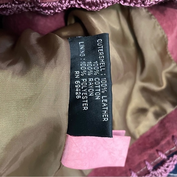 Wilson’s Leather Vintage Cowgirl Pink & Purple Suede Leather & Crochet Jacket S - Picture 7 of 9